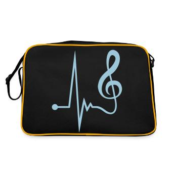 Clé de musique : fréquence d’impulsion, note, battement de cœur - Sac Retro - noir/or - Dos