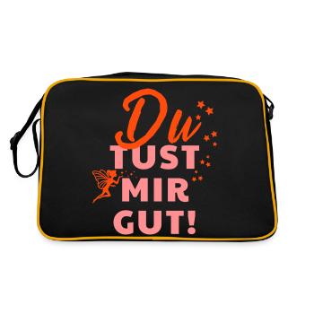 valentinstag spruch partnerschaft partner liebe - Retro Tasche - Schwarz/Gold - Hinten