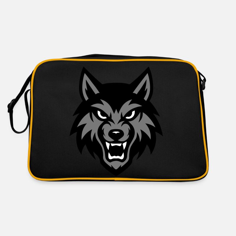 Wolf Kopf Tier Retro Tasche