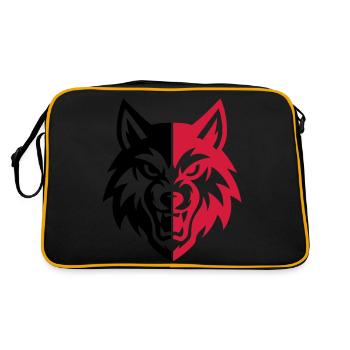 Wolf Head Logo - Retro Bag - black/gold - Back