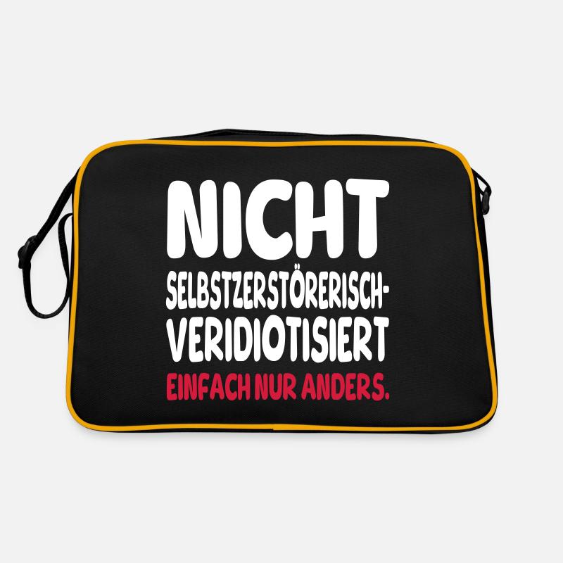 einfach nur anders - Retro Tasche - Schwarz/Gold