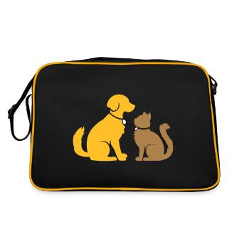 Sweet animaux amis - chien et chat - chien et chat - Sac Retro - noir/or - Dos
