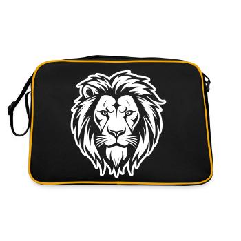 Lion Head Lion Silhouette - Retro Bag - black/gold - Back