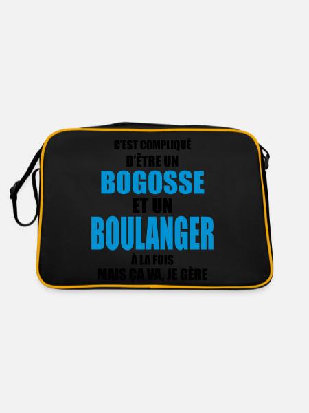 compliqué d'être un bogosse et un boulanger - Sac Retro - noir/or
