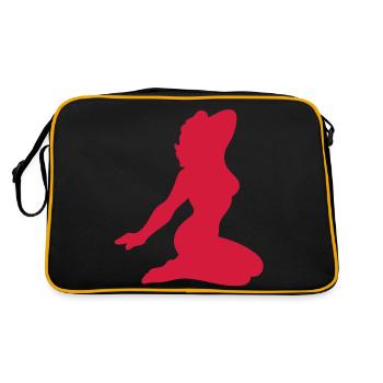 1 lady posing with a nice figure - Retro Bag - black/gold - Back
