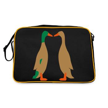 Ente und Ente Vektor - Retro Tasche - Schwarz/Gold - Hinten