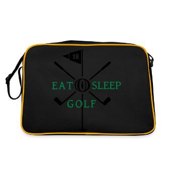 Eat Sleep Golf (2c) - Retro Bag - black/gold - Back