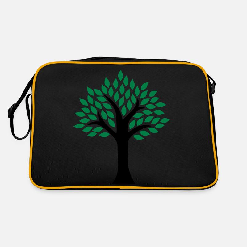 Baum - Retro Tasche - Schwarz/Gold