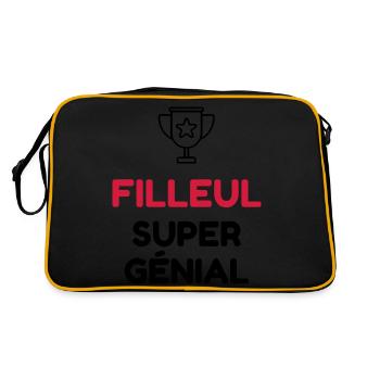 Filleul / Filleule / Parrain / Marraine / Bébé - Sac Retro - noir/or - Dos