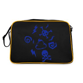 colere eclair tete de mort merde foudre - Sac Retro - noir/or - Dos