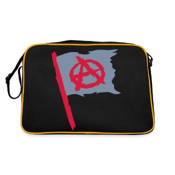Flag anarchy symbol logo - Retro Bag - black/gold - Back