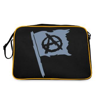 Logo flag anarchy symbol - Retro Bag - black/gold - Back