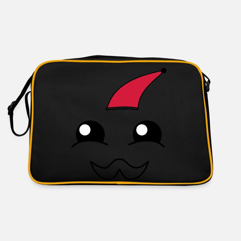 Visage mignon avec une barbe et un chapeau de Noël Sac Retro