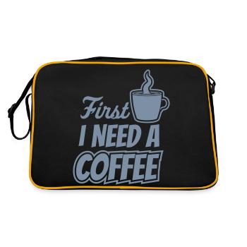 Fist I need Coffee - Retro Tasche - Schwarz/Gold - Hinten
