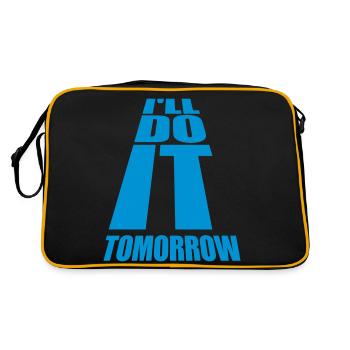 do it tomorrow Zitat - Retro Tasche - Schwarz/Gold - Hinten