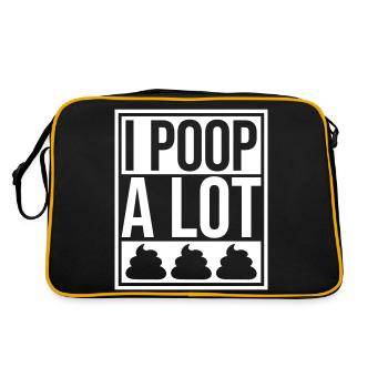 I poop a lot - Retro Bag - black/gold - Back