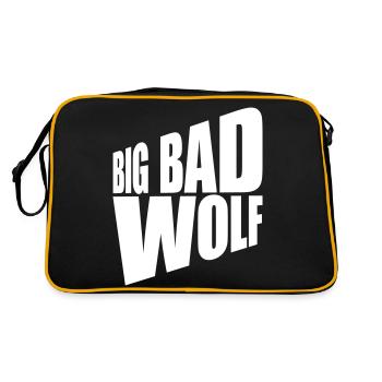 big bad wolf quote - Retro Bag - black/gold - Back