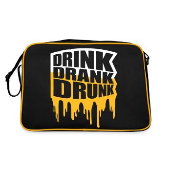 drink drank drunk quote - Retro Bag - black/gold - Back
