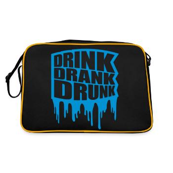 drink drank drunk quote - Retro Bag - black/gold - Back