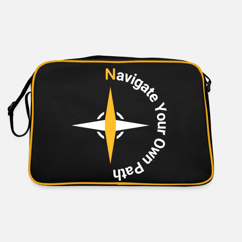 Navigate Your Own Path - Compass Design - Retro Bag - black/gold