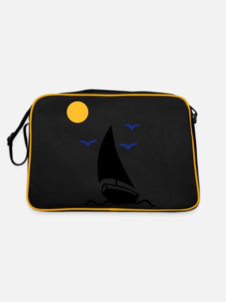 segelboot 02 - Retro Tasche - Schwarz/Gold
