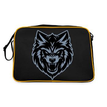 Wolf Head - Retro Bag - black/gold - Back