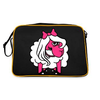 mouton offensé fille femme mauvais œil joli - Sac Retro - noir/or - Dos