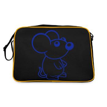 Mouse Mouse Cute Little Rat Rodent Friendly - Retro Bag - black/gold - Back