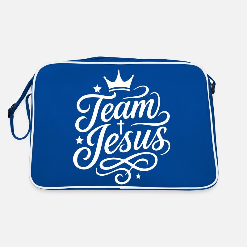 Team Jesus Christlich Spruch Retro Tasche
