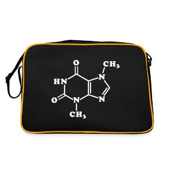 Chemische Formel für Schokoladentheobrominmoleküle - Retro Tasche - Schwarz/Gold - Hinten
