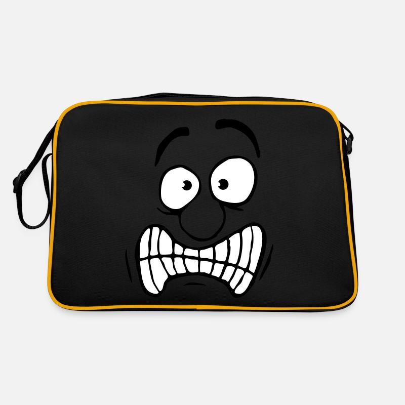 Unsicheres Ängstliches Comic Cartoon Gesicht Retro Tasche