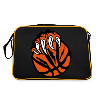 basketball paw claws beast wild bear - Retro Bag - black/gold - Back