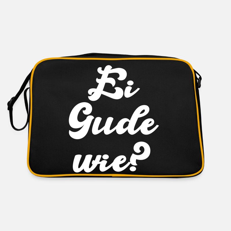 Hessischer Spruch, wie gehts? Retro Tasche
