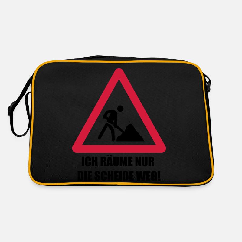 baustelle spruch Retro Tasche