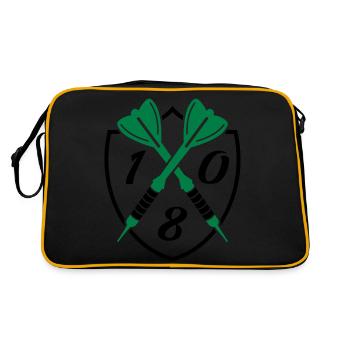 darts 180 - Retro Tasche - Schwarz/Gold - Hinten
