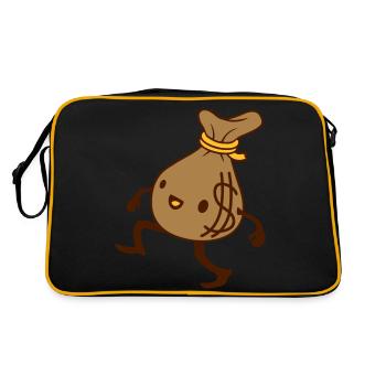 Sac d’argent vivant comique - Sac Retro - noir/or - Dos