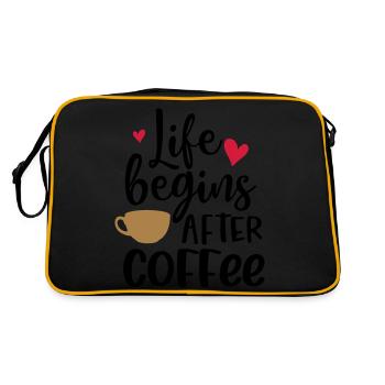 la vie commence après le café - Sac Retro - noir/or - Dos