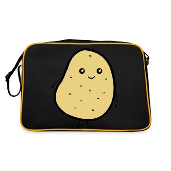 cute potatoe - Retro Tasche - Schwarz/Gold - Hinten