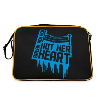 break her bed Zitat - Retro Tasche - Schwarz/Gold - Hinten