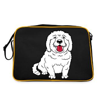 Cher chien tire la langue joyeusement - Sac Retro - noir/or - Dos