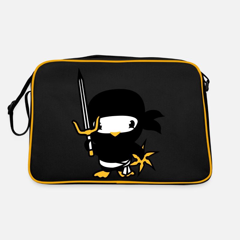 Vogel Ninja Kämpfer Assassin Schwert Ninjastern Retro Tasche
