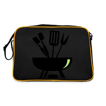 Wok (2c) - Retro Tasche - Schwarz/Gold - Hinten