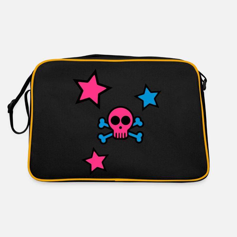 skull - Retro Tasche - Schwarz/Gold