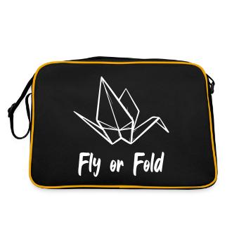 Origami Fly Or Fold - Retro Tasche - Schwarz/Gold - Hinten