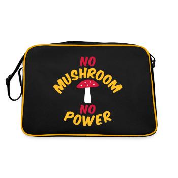 No mushroom no power (fly agaric) - Retro Bag - black/gold - Back