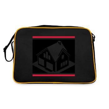 Immobilier Maison Logo - Sac Retro - noir/or - Dos