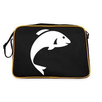 Symbole du poisson - Sac Retro - noir/or - Dos