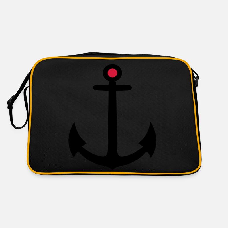 Anker - Retro Tasche - Schwarz/Gold