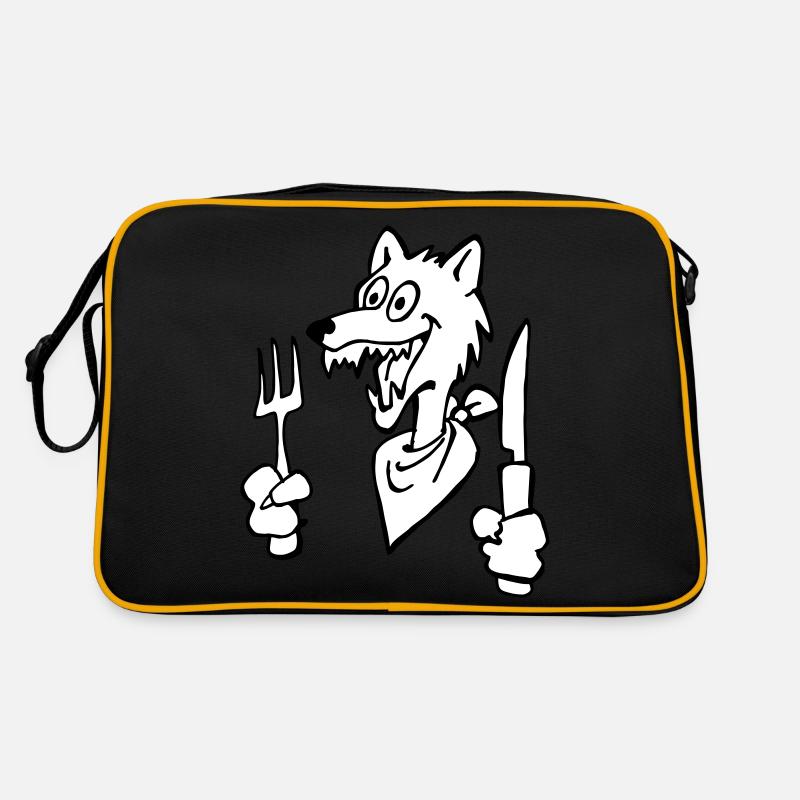 Hungriger Wolf Retro Tasche