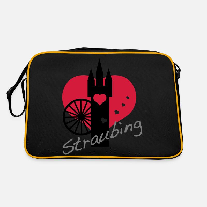 i love straubing - Retro Tasche - Schwarz/Gold